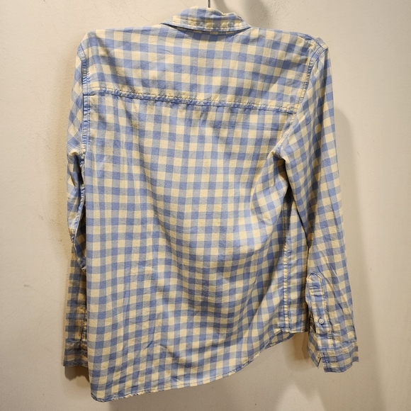 Abercrombie & Fitch Blue and Cream Casual Button Down Kids Shirt 11/12 NWT - Picture 3 of 10